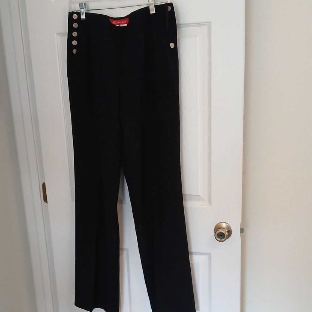 Black Button-Detail Pants